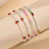 Europa y Estados Unidos pulsera de tobillo de cuentas de arroz de cereza pequeña de verano pulsera simple creativa tobillera de playa multiusos juego de cuatro piezas