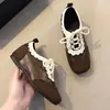 Zapatos Mary Jane Retro Estilo Coreano Bloques de Color con Cordones para Mujer 2026 Suela Suave Tacón Oculto Casual Moda Versátil Zapatos de Vestir