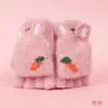 Guantes Calientes de Medio Dedo Plegables para Otoño e Invierno para Estudiantes Mujeres, Guantes Gruesos a Prueba de Frío con Forro de Felpa de Dibujos Animados Venta al por Mayor