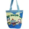 Bolsa Saco Fofa com Estampa Estilo Ins, Lancheira Cilíndrica de Lona, Lancheira Portátil Feminina Estilo Coreano, Formato de Saco para Mamãe