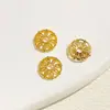 Retención de Color Alta Chapado en Cobre Oro de 14K Flores de Encaje Huecas Varios Soportes para Flores Soportes para Cuentas Tapones para Cuentas Espaciadores de Cuentas para Manualidades Accesorios para Joyería