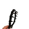 Diadema de Dientes con Cuentas de Vidrio Envueltas en Malla de Estilo Coreano, Diadema de Corona Alta Moderna y Versátil, Accesorio para el Cabello Nicho de Gama Alta para Mujeres