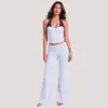 Conjunto de camiseta sin mangas deportiva transpirable apta para la piel, pantalones versátiles de microcampana, top de fitness, conjunto de dos piezas, traje de entrenamiento ajustado adelgazante