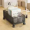 Estante organizador de mochila escolar con ruedas para estudiantes, carrito para libros para estudiantes de secundaria, almacenamiento móvil debajo del escritorio para aulas de estudiantes