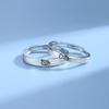Anillo de belleza dulce retro de plata esterlina 999 lindo lindo anillo de pareja de amor nicho anillo abierto grabado regalo conmemorativo
