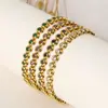 Moda Europea y Americana Color Dopamina Diseño Redondo con Abalorio Incrustado Lujo Ligero Exquisito Pulsera para Hombre de Acero de Titanio 316 con Circonita