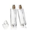 Frasco de perfume de vidrio triangular único 30ml 50ml transparente de alta calidad bayoneta perfume cosmético frasco fino de spray