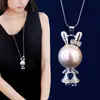 Cadena Larga para Suéter, Collar de Lujo Ligero y de Alta Gama para Mujer, Accesorio de Borla Moderno y Versátil, Colgante Simple de Perla que No se Desvanece