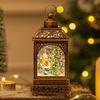 Lámpara de viento de cristal de Papá Noel, lámpara de viento con relleno de agua de nieve, decoración vintage, muñeco de nieve, candelabro navideño, adornos transfronterizos