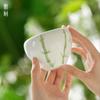 Paquete-tallado Mano Ardiente Youtian Bambú Verde Pintado a Mano Completo Meng Jian Agua Accesorios para Ceremonia de Té Agua Pontón de Agua Cerámico para el Hogar Tanque de Agua Residual para Remojo en Seco