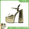 Sandalias Impermeables de Tacón Alto Comercio Exterior Blanco Clásico Negro Clásico Dorado Clásico