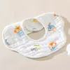Baberos para Bebé al por Mayor, Baberos de Algodón Puro Clase a para Saliva, Baberos de Gasa de Seis Capas, Baberos Absorbentes de Pétalo para Bebé