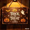 Letrero de Puerta de Madera Plana Impreso con Calabaza Decoración Creativa Colgante de Pared Decoración Festiva Venta al por Mayor desde el Fabricante