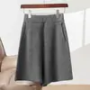 Pantalones de Punto de Lana Pura para Mujer, Otoño e Invierno 2025, Canalé Grueso con Bolsillos, Corte Holgado, Shorts de Cintura Alta para Ropa de Exterior