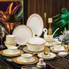 Juego de Vajilla de Porcelana de Hueso de Alta Calidad de Jingdezhen Estilo Simple de Lujo Ligero Platos Cerámicos para el Hogar Regalo de Inauguración Vajilla