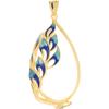 Colgante de Plata de Ley 925 Cloisonné Soporte Vacío Estilo Chino Soporte para Collar de Pavo Real Soporte para Colgante de Turquesa de Cera de Abeja 20*35 25*25