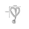 Hensen Transfronterizo Europeo y Americano Más Vendido Zirconia Microincrustada Corazón Hueco Clavo de Ombligo Joyería de Piercing de Ombligo Retro Francés