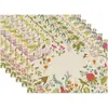 Manteles Individuales de Lino Floral de Venta Caliente Transfronteriza para Primavera y Verano, Esterillas Impresas Aislantes del Calor, Posavasos Rectangulares para Mesa de Comedor, Manteles Individuales para Platos al por Mayor