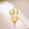 Moda Europea y Americana Personalidad Anillo de Ópalo Sintético Colorido Anillo Retro de Lujo Ligero Chapado en Oro de 18 Quilates Regalo Venta al por Mayor