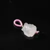 Colgante de Ágata Blanca Congelada de Lichi Natural, Diseño Simple para Pulsera y Collar DIY para Hombres y Mujeres, Al por Mayor en Stock