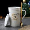 Caneca com Padrão de Mármore Caneca Simples para Casal Xícara de Café de Cerâmica Presente Acompanhamento Presente de Feriado Impressão de Logotipo