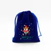 Fornecimento Direto Transfronteiriço Saco de Presente de Doce de Natal de Veludo Azul Pacote de Lanches Saco de Armazenamento Embalagem de Presente de Maçã de Natal