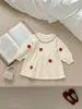 Nuevo Vestido para Bebé Niña con Bordado de Fresas, Cuello de Muñeca, Vestido de Punto, Dulce y Lindo Vestido de Princesa de Manga Larga para Otoño e Invierno