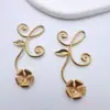 Cobre Chapado en Oro Color Conservante Rama de Flor Anillo de Flor Colgante Material de Envoltura de Flores Hecho a Mano para DIY Accesorio de Pasador Estilo Antiguo