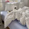 Juego de ropa de cama de cuatro piezas de algodón jacquard retro francés de 60S, juego de ropa de cama de tres piezas con sábana y funda de edredón de algodón 100% puro estilo pastoral