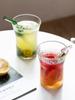 Vaso de Vidrio con Patrón Vertical Creativo para Hombre, Hogar, Vaso Feng Shui ins, Simple para Mujer, Fresco, Transparente, Vaso de Vidrio para Agua