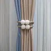 Amarra-cortinas, um Par de Amarrios Magnéticos Decorativos Estilo Europeu para Sala de Estar e Quarto, Cordas Criativas para Amarrar, Presilhas de Cortina, Bolas Penduradas