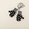 Luvas de tricô infantis estilo coreano, com blocos de cor e poá, gola halter, versáteis para meninos e meninas, para outono e inverno.