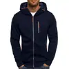Sudadera de Otoño e Invierno para Hombre, Cardigan Jacquard Casual Deportivo y de Fitness, Sudadera con Capucha de Peso Pesado