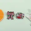 Lindo Broche Temático de Fresa, Moño de Fresa, Insignia Roja con Forma de Bota de Fresa, Pin Accesorio para Ropa y Bolsas