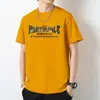 Camiseta de Algodón Puro para Hombre de Manga Corta Tendencia de Verano Cuello Redondo Tops Camisa Básica de Algodón Manga Media con Estampado de Letras Trendy