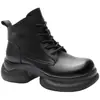 Botas de Estilo Retro para Mujer Botines Martin 2026 Otoño/Invierno Nuevos Versátiles Suela Gruesa Suave Aumentador de Altura Botines Individuales Botas Calientes de Terciopelo para Mujer