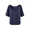 Top Holgado de Manga Larga con Protección Solar y Hombros Descubiertos para Mujer 2026, Nueva Camiseta de Verano de Tencel con Cuello en U y Manga Corta con Diseño de un Hombro