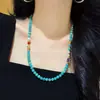 2026 Nuevo Collar de Amazonita Natural de Alta Calidad con Perlas de Agua Dulce Cadena para Clavícula Cadena para Suéter