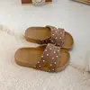 Sandalias Birkenstock de estilo francés para niña, casuales, de lunares, versátiles, con punta abierta, suela gruesa, para uso en exteriores, nuevo modelo de verano 2026 para la playa