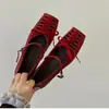 Zapatos de mujer Chuyuji estilo francés con tiras cruzadas huecas Mary Jane, nuevos de primavera, puntera cuadrada, tacón medio