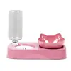 Nuevos Suministros para Mascotas Transfronterizos Tazón para Gatos y Perros, Doble Tazón, Tazón Automático Antiderrames para Mascotas, Dispensador de Agua, Tazón de Comida para Gatos para Gatitos