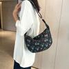 Bolsa de pano floral fresca feminina 2023 nova bolsa de pano estilo coreano estampada retrô bolsa de ombro bolsa de bolinho crossbody