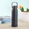 Botella Espacial Simple Portátil Personalizada de Acero Inoxidable 304 Taza de Doble Pared con Aislamiento al Vacío Taza Portátil para Exteriores con Popote Venta al por Mayor