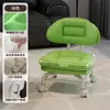 Taburete Pequeño Doméstico Giratorio con Ruedas, Taburete Bajo con Ruedas, Taburete Amigable para Niños con Ruedas, Taburete Redondo Perezoso con Respaldo