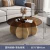 Mesa de Centro para Sala de Estar, Lujo Ligero Moderno Sala de Estar, Pequeña Mesa de Centro Redonda de Placa de Roca para Hogar, Tendencia Ins Minimalista para Balcón