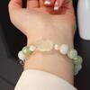 Pulsera Original Nueva de Cubierta de Leche Verde Xiuyu Natural con Cristal Blanco Cristal de Limón Pixiu Joyería de Cristal Alienígena