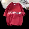 Rojo de Manga Corta para Hombre Verano Moda de Marca Ropa Holgada Talla Grande High Street Manga Corta Estilo Americano Peso Pesado Nicho Camiseta