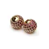 Cuentas esféricas de circón con microincrustaciones, accesorios para pulseras de cuentas DIY, accesorios de pulsera de alta calidad