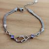 Estilo Coreano Diseño de Moda Incrustado Circonita Corazón a Corazón Joyería de Mano Pulsera Corazón a Corazón para Niñas