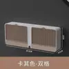 Nueva Jabonera Creativa con Tapa Abatible, Montada en la Pared con Doble Compartimento y Drenaje sin Perforaciones, para Baño y Lavandería